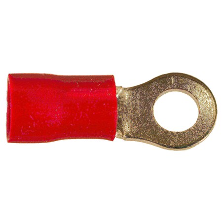 Midwest Fastener Ring Terminal, 8 AWG, Plastic Insulated, 15 PK 69971